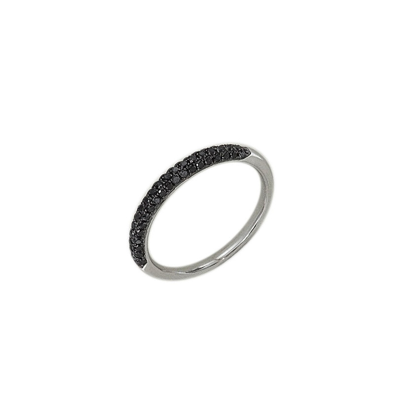 Ring 18 kt WG, schwarz rhodiniert