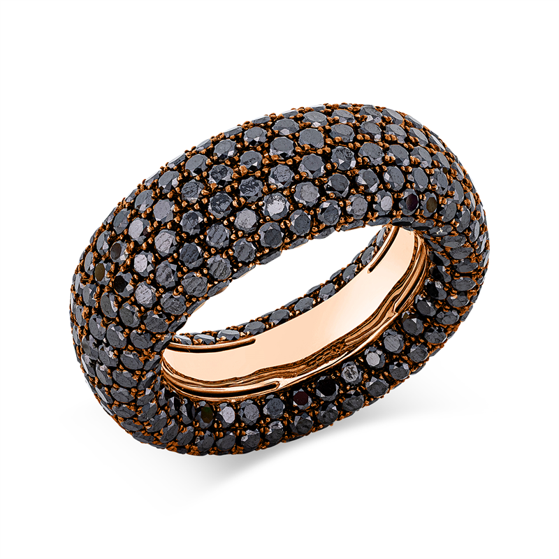 Ring 18 kt RG, schwarz rhodiniert
