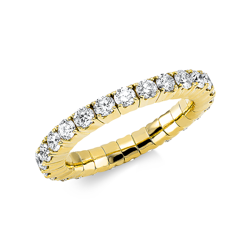 Ring 4er-Krappe 18 kt GG, Flex-Band, variabel