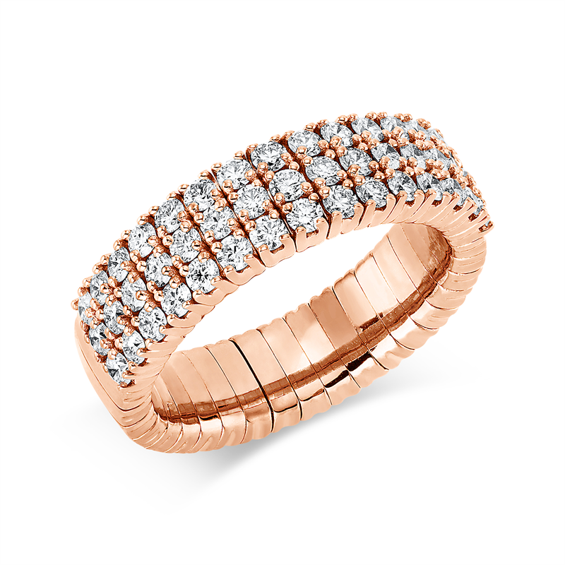 Ring 4er-Krappe 18 kt RG, Flex-Band, variabel