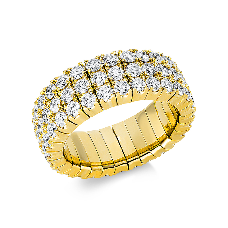Ring 4er-Krappe 18 kt GG, Flex-Band, variabel