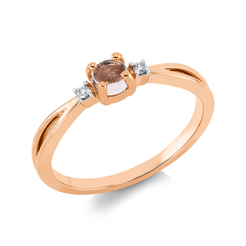 Ring 4er-Krappe 18 kt RG, Fassung rhodiniert