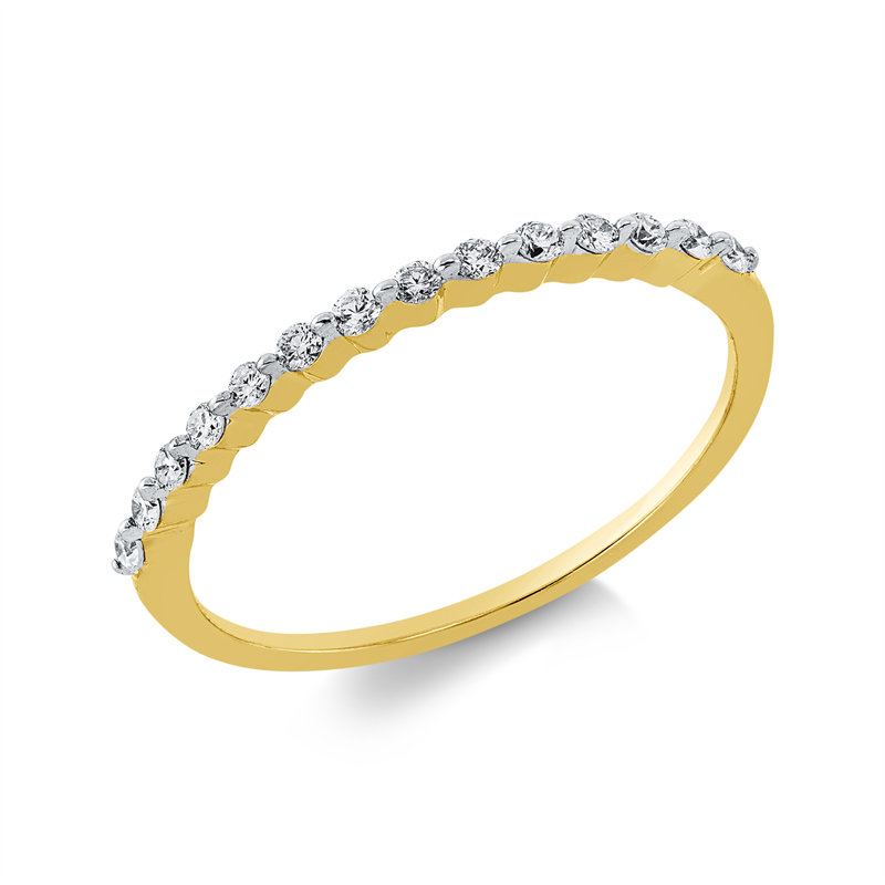 Ring 18 kt GG, Fassung rhodiniert