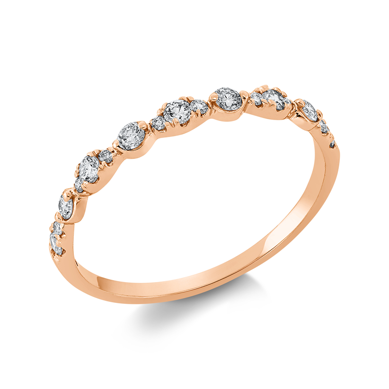 Ring 18 kt RG, Fassung rhodiniert
