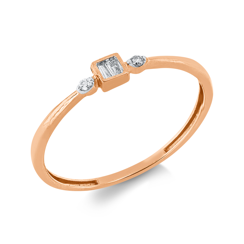 Ring 18 kt RG, Fassung rhodiniert
