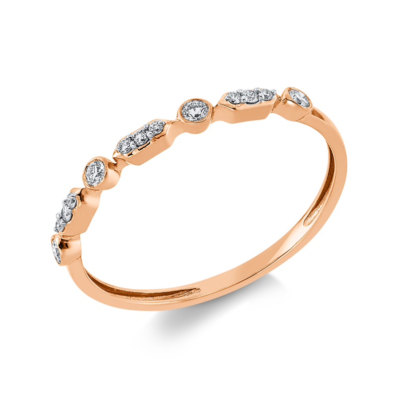 Ring 18 kt RG, Fassung rhodiniert
