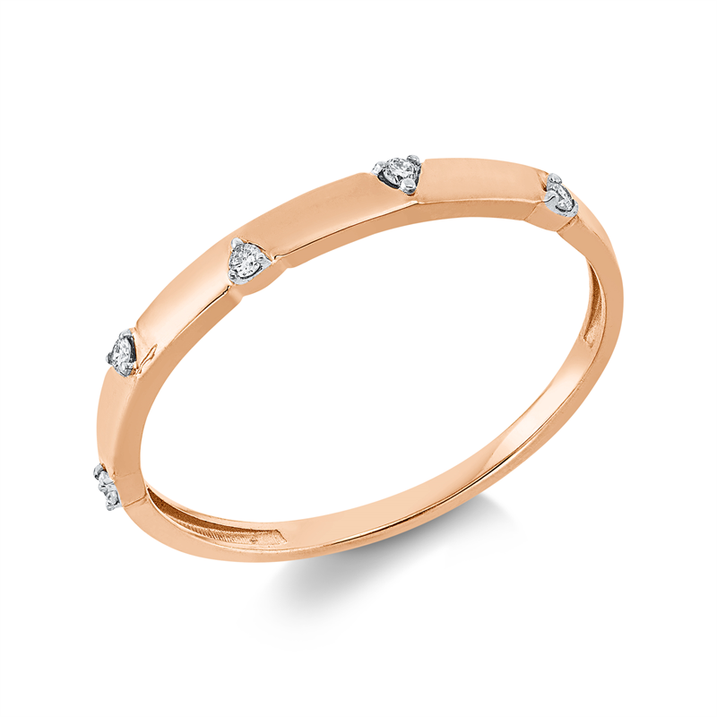 Ring 18 kt RG, Fassung rhodiniert