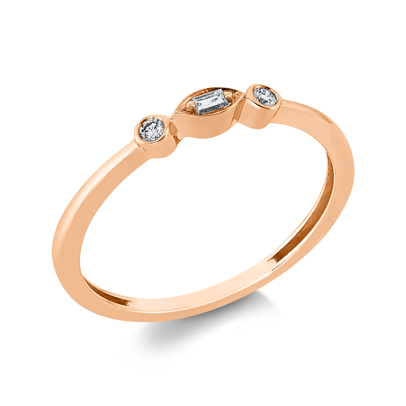 Ring 18 kt RG, Fassung rhodiniert