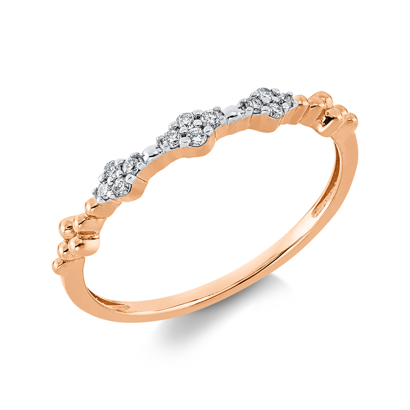 Ring 18 kt RG, Fassung rhodiniert