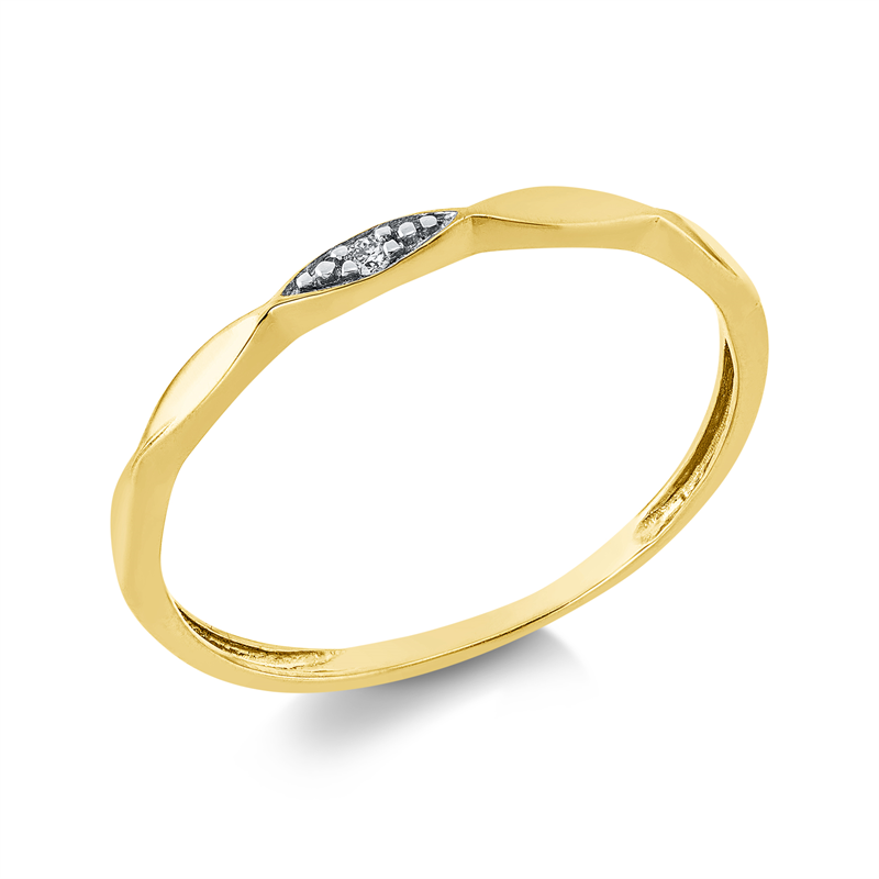 Ring 18 kt GG, Fassung rhodiniert