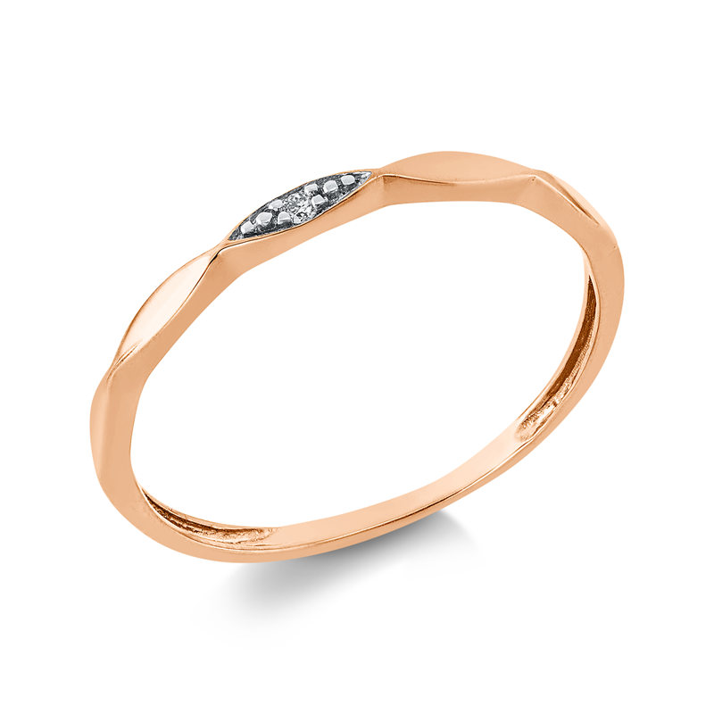 Ring 18 kt RG, Fassung rhodiniert