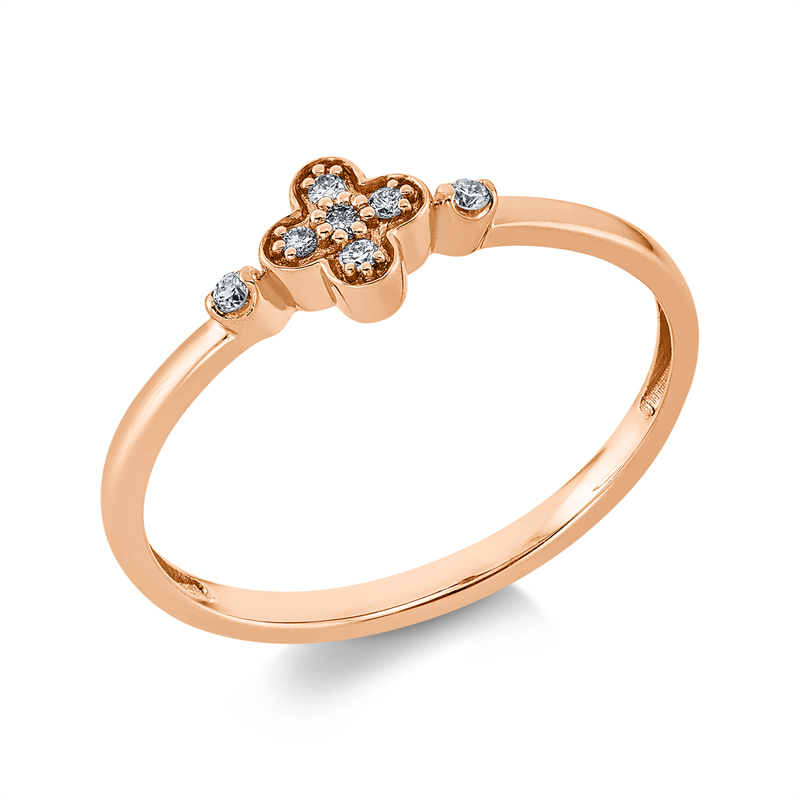 Ring 18 kt RG, Fassung rhodiniert