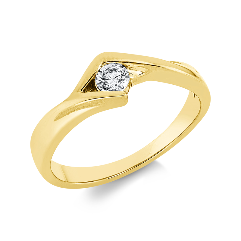 Ring 18 kt GG, Fassung rhodiniert