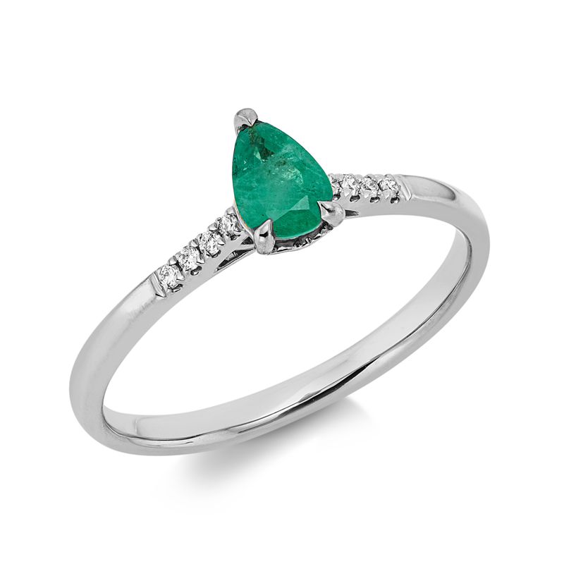 Ring 3er-Krappe 18 kt WG Tropfen