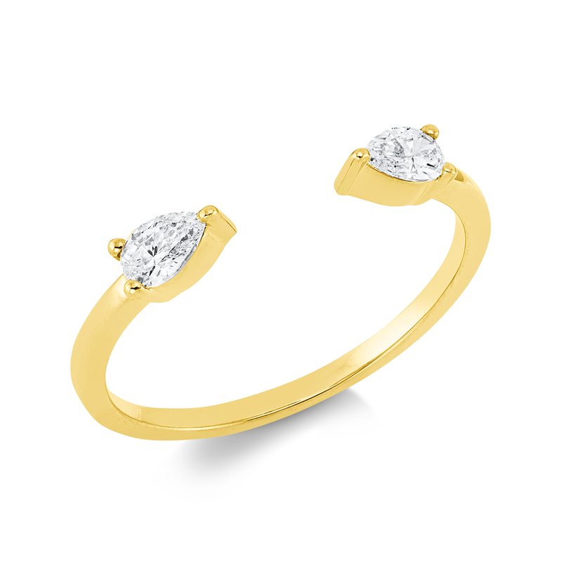 Ring 3er-Krappe 18 kt GG Tropfen