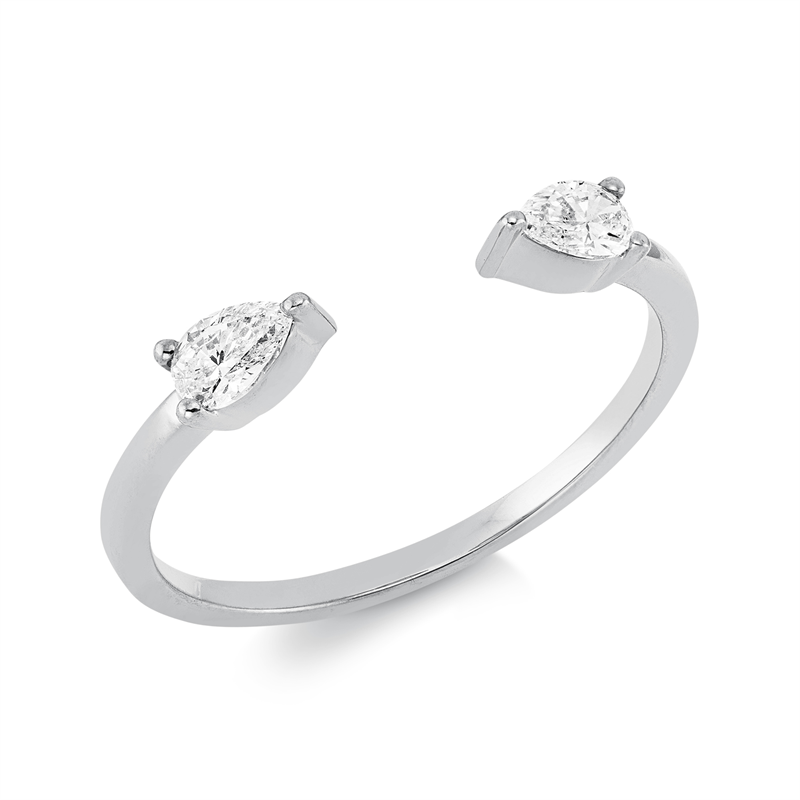 Ring 3er-Krappe 18 kt WG Tropfen