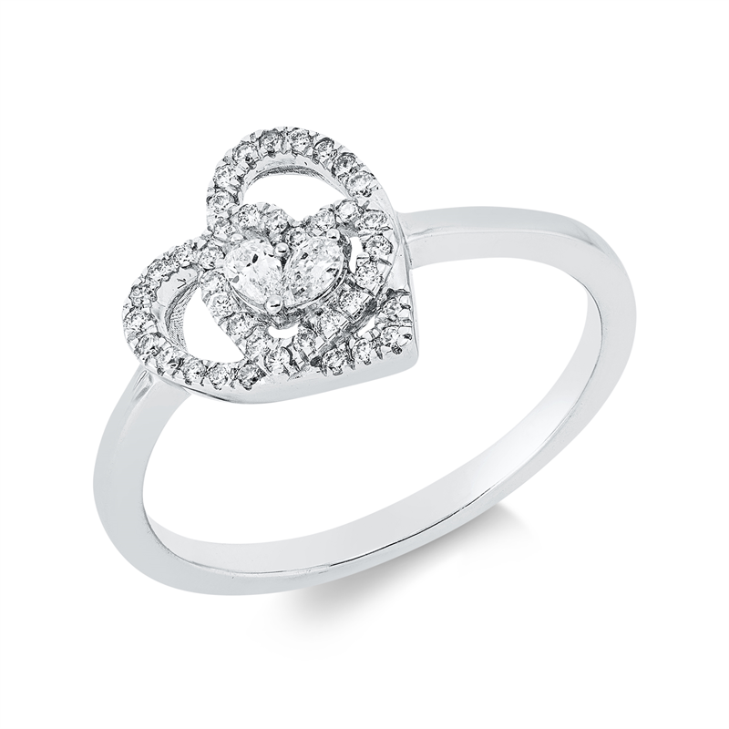 Ring 18 kt WG Herz
