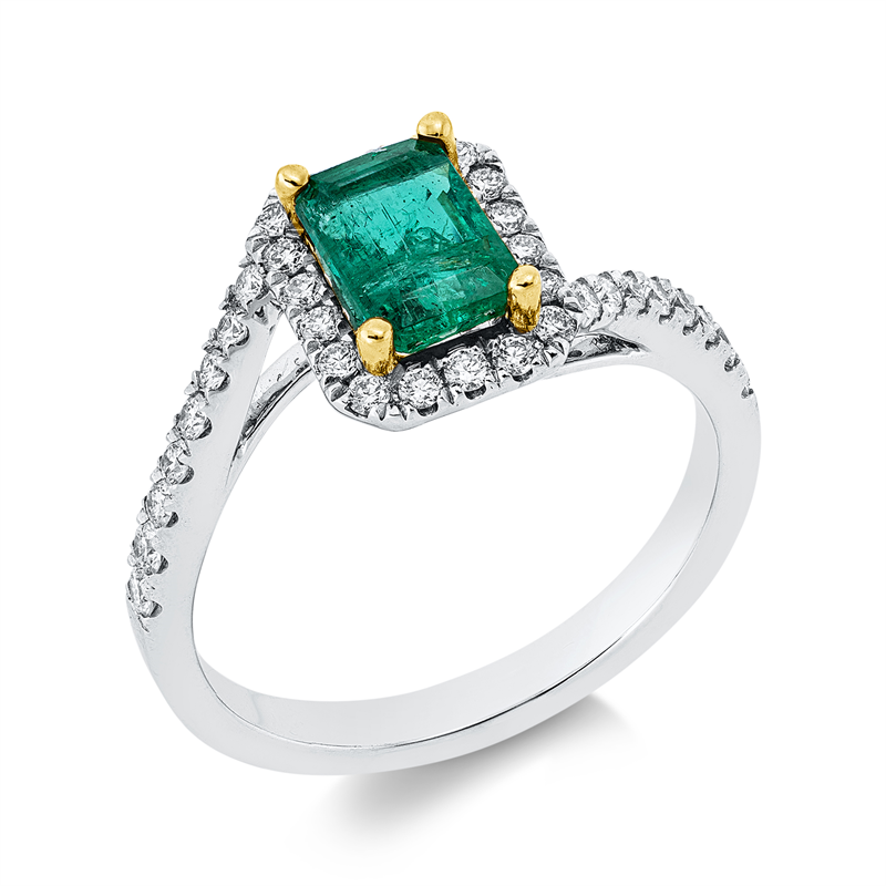 Ring 4er-Krappe 18 kt WG+GG