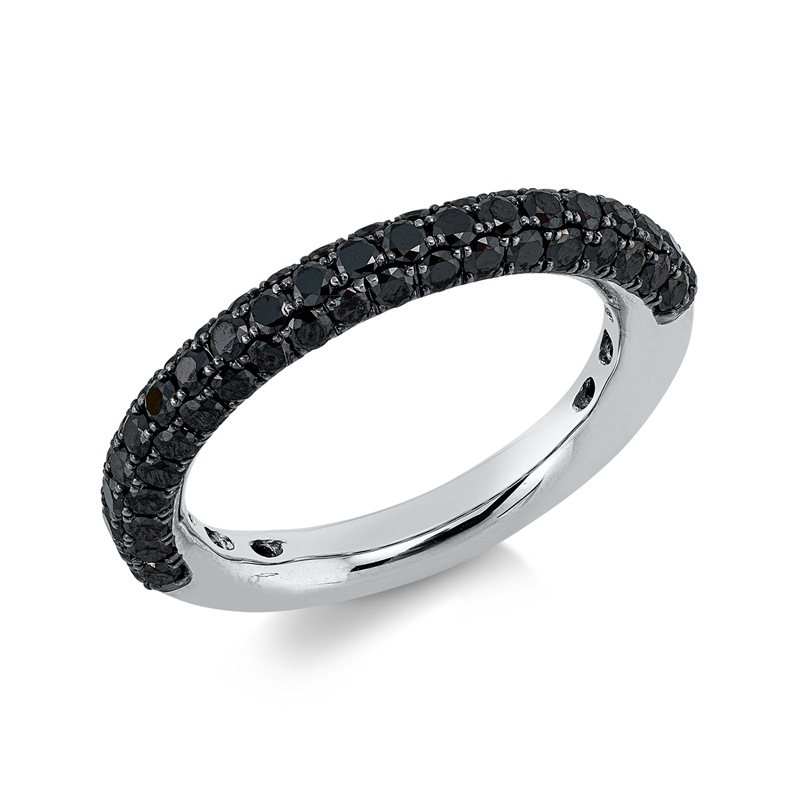 Ring 18 kt WG, Fassung teils schwarz rhodinie