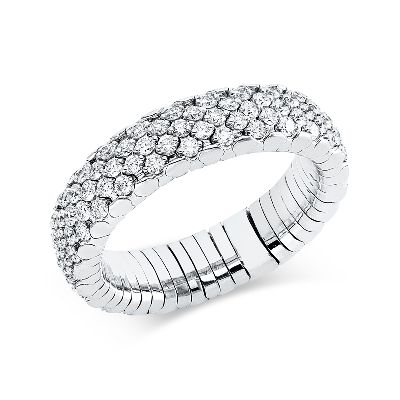 Ring 18 kt WG, Flex-Band, variabel, rhodinier