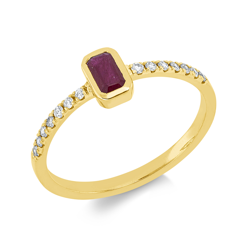 Ring 18 kt GG, Fassung rhodiniert