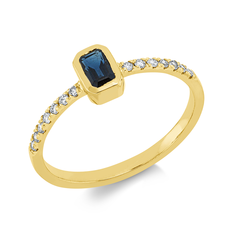 Ring 18 kt GG, Fassung rhodiniert