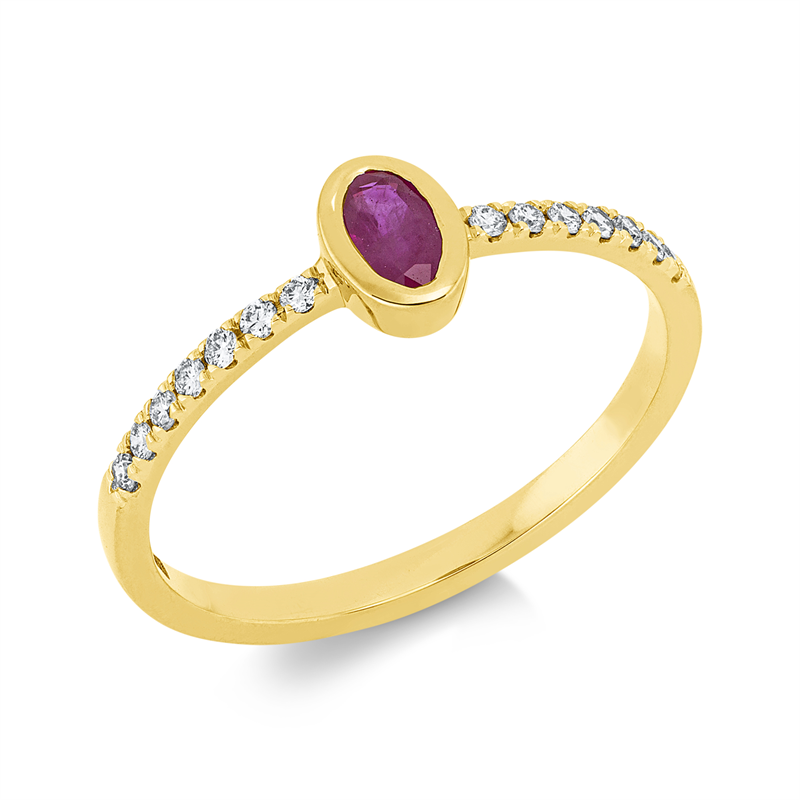Ring Zarge 18 kt GG, Fassung rhodiniert
