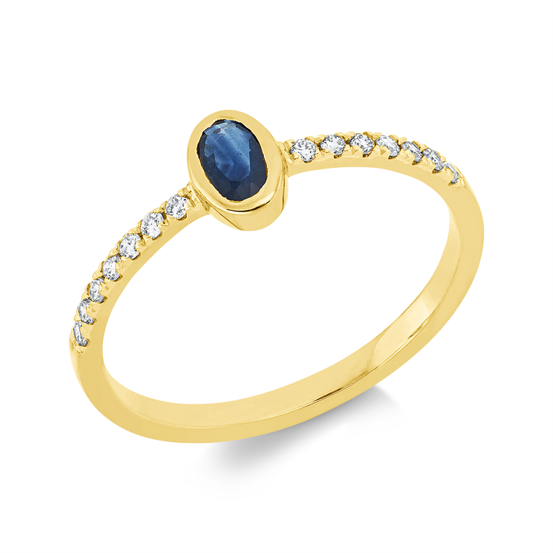 Ring Zarge 18 kt GG, Fassung rhodiniert
