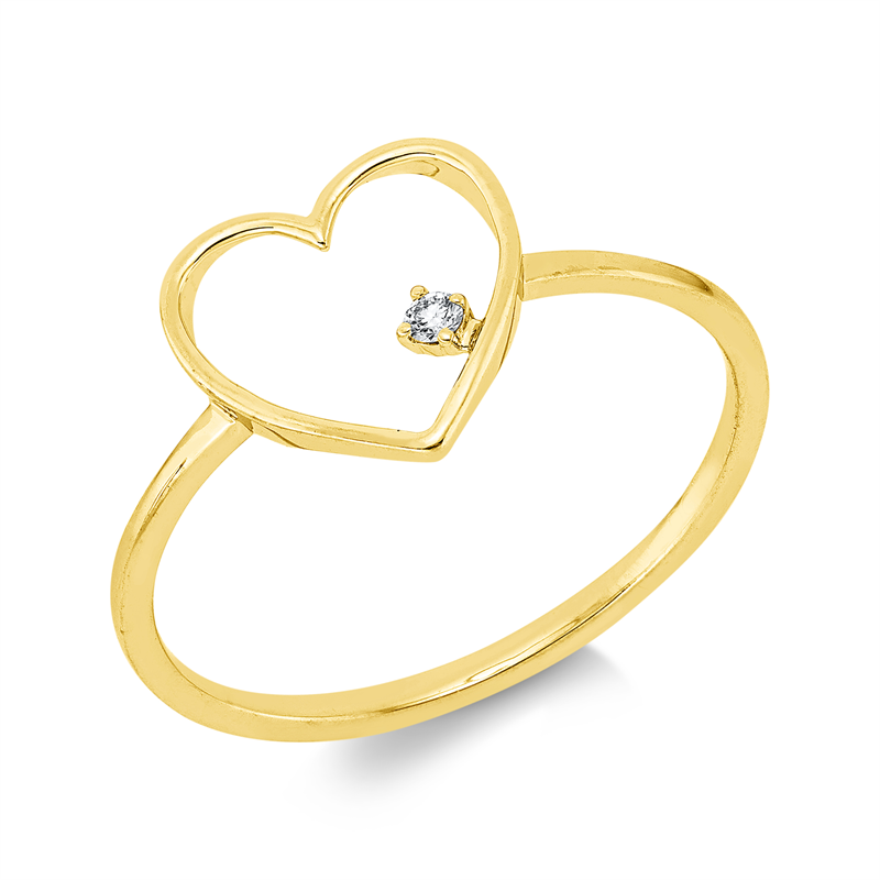 Ring 4er-Krappe 18 kt GG Herz
