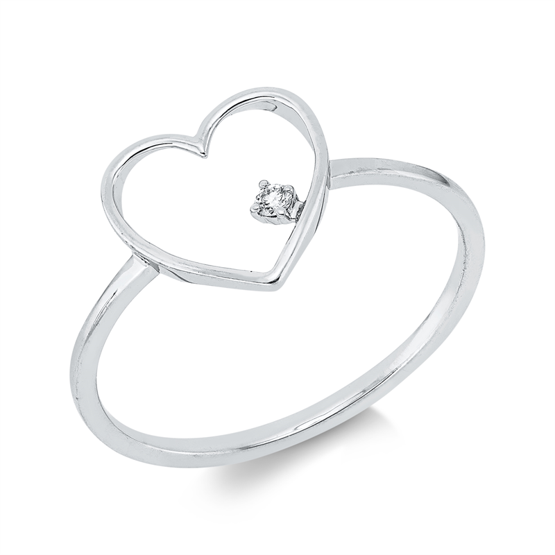 Ring 4er-Krappe 18 kt WG Herz