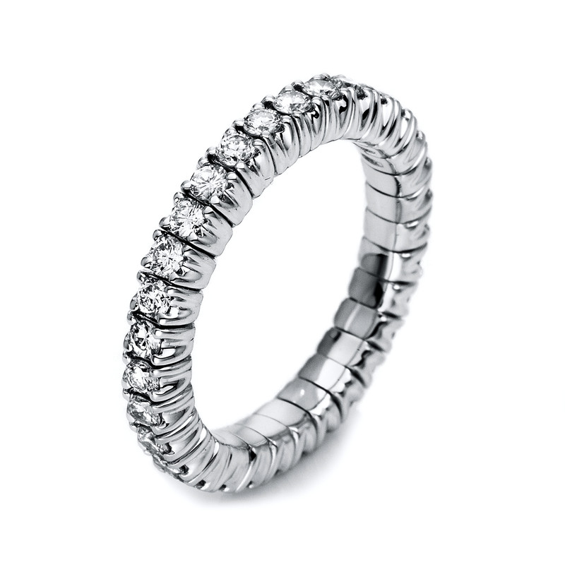 Ring 4er-Krappe 18 kt WG, Flex-Band, variabel