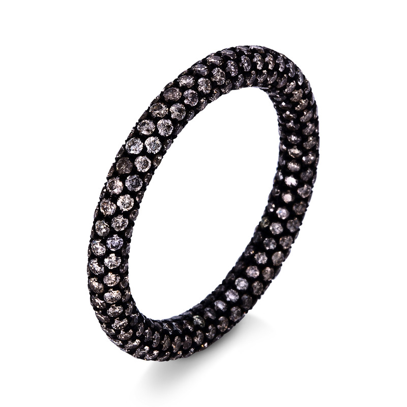 Ring 18 kt WG, schwarz rhodiniert