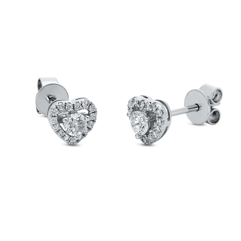 Ohrstecker 14 kt WG Herz
