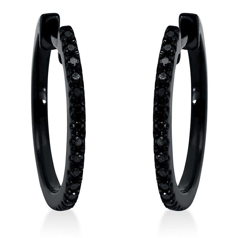 Creolen 18 kt WG, schwarz rhodiniert