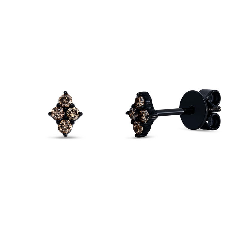 Ohrstecker 18 kt WG, Fassung schwarz rhodiniert