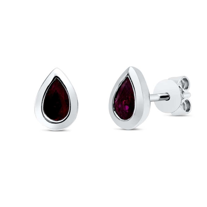 Ohrstecker Zarge 18 kt WG Tropfen
