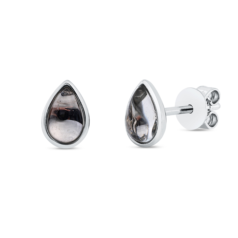 Ohrstecker Zarge 18 kt WG Tropfen