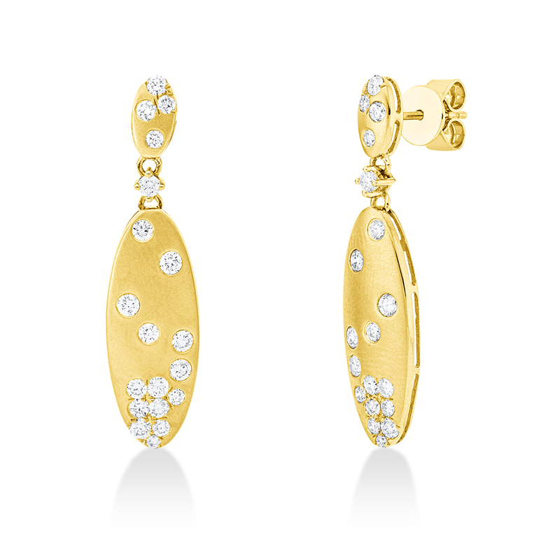 Ohrschmuck Zarge 18 kt GG, mattiert