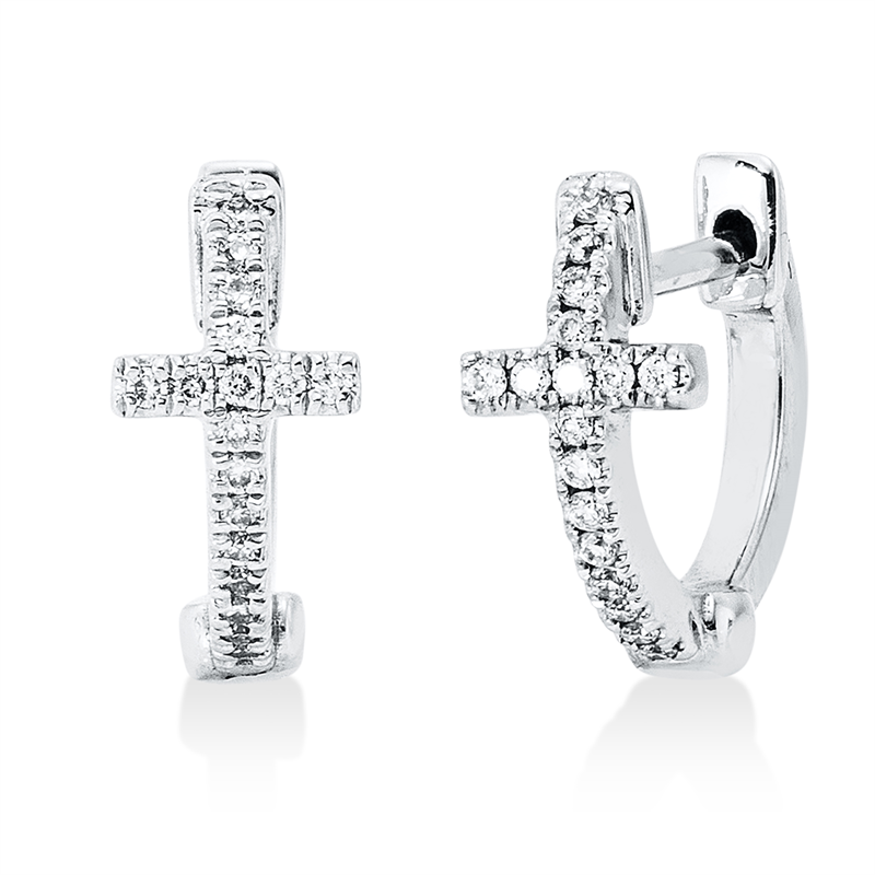Creolen 18 kt WG Kreuz
