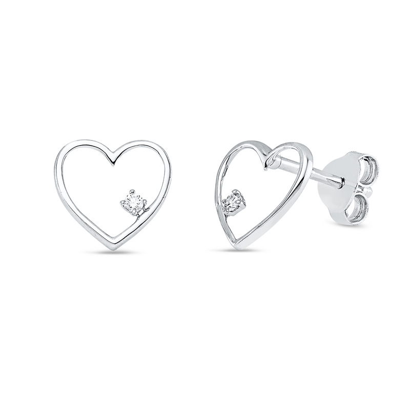 Ohrstecker 18 kt WG Herz
