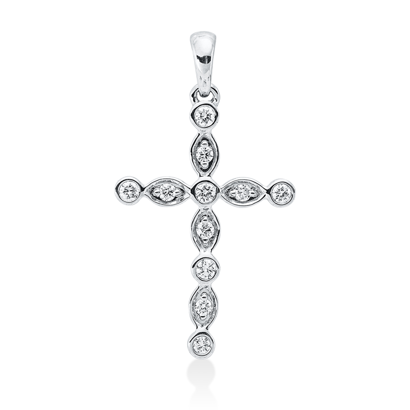 Anhänger Zarge 18 kt WG Kreuz, mit Öse
