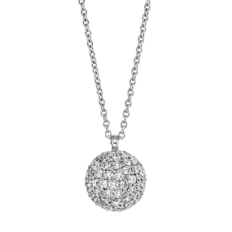 Collier 18 kt WG Kugel, mit Öse