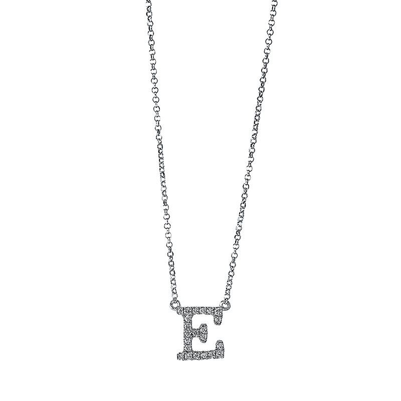 Collier 18 kt WG E, mit ZÖ 38 cm & 40.6 cm