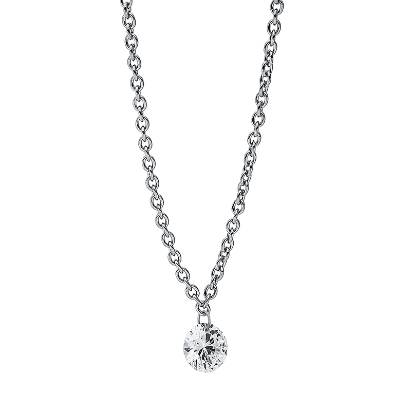 Collier 18 kt WG, mit ZÖ 42 cm