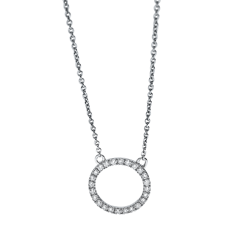 Collier 18 kt WG Kreis, mit ZÖ 42 cm