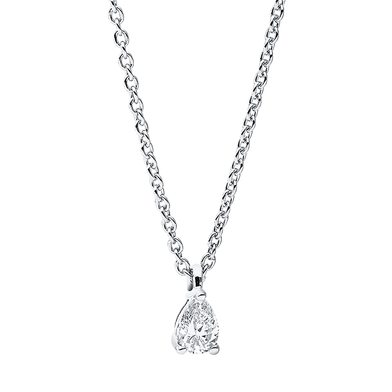 Collier 18 kt WG, mit ZÖ 42 cm