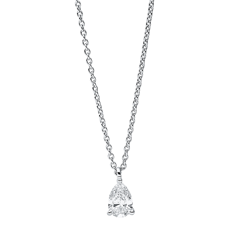 Collier 3er-Krappe 18 kt WG, mit ZÖ 42 cm