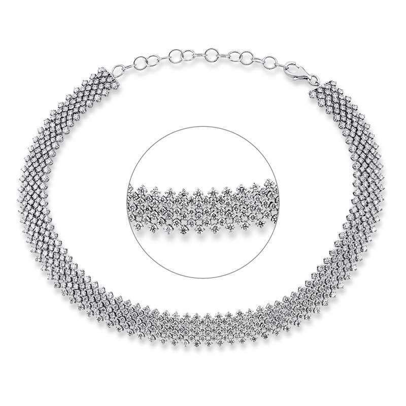 Collier 18 kt WG Choker, 27 cm, adjustable