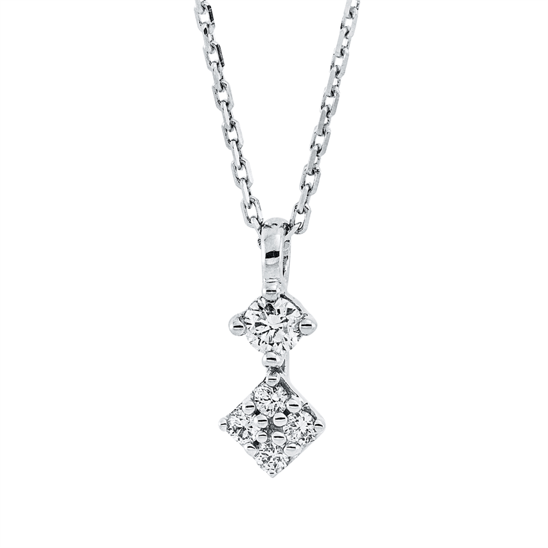 Collier 18 kt WG, mit ZÖ 42 cm