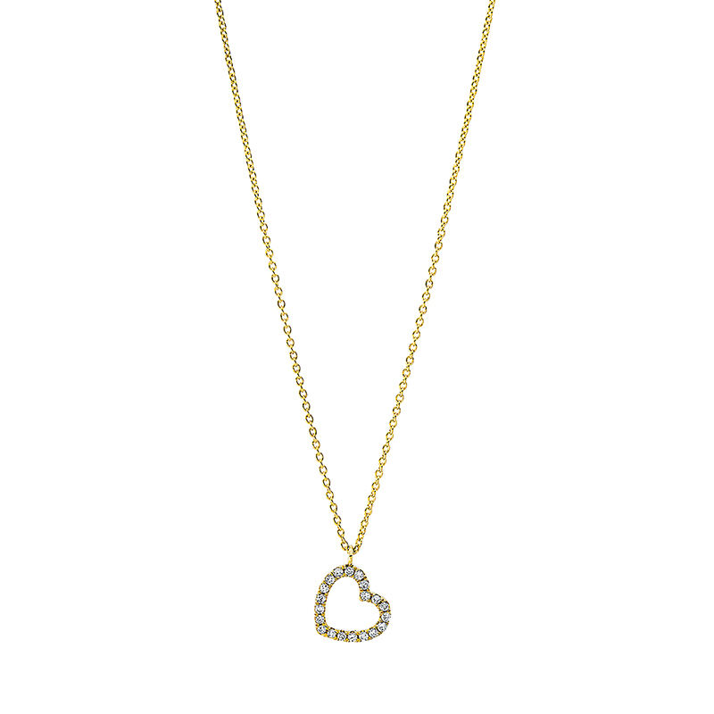 Collier 18 kt GG Herz, mit ZÖ 40 cm,42 cm
